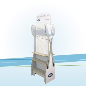Espositore con giunzioni bifacciale