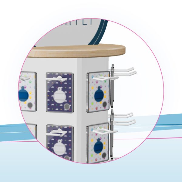 Espositore con minuteria girevole e crowner sagomato - immagine 2