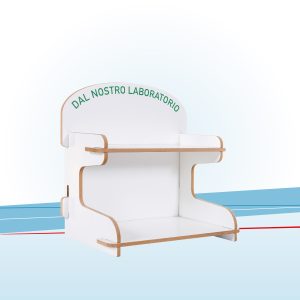 Espositore ad incastro con schiena stampata