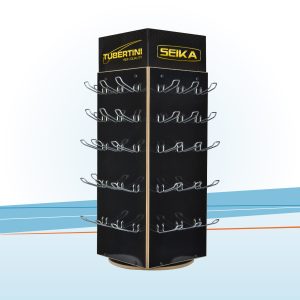 Espositore con minuteria rotante e crowner intercambiabile